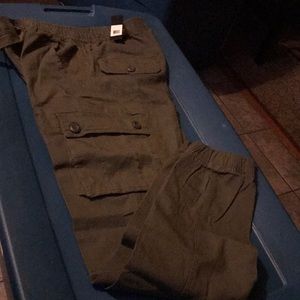 Olive colored joggers pants
